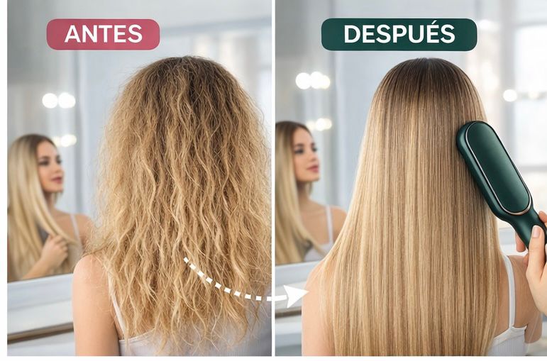 ✨Cepillo alisador anti-frizz - Cabello liso y brillante